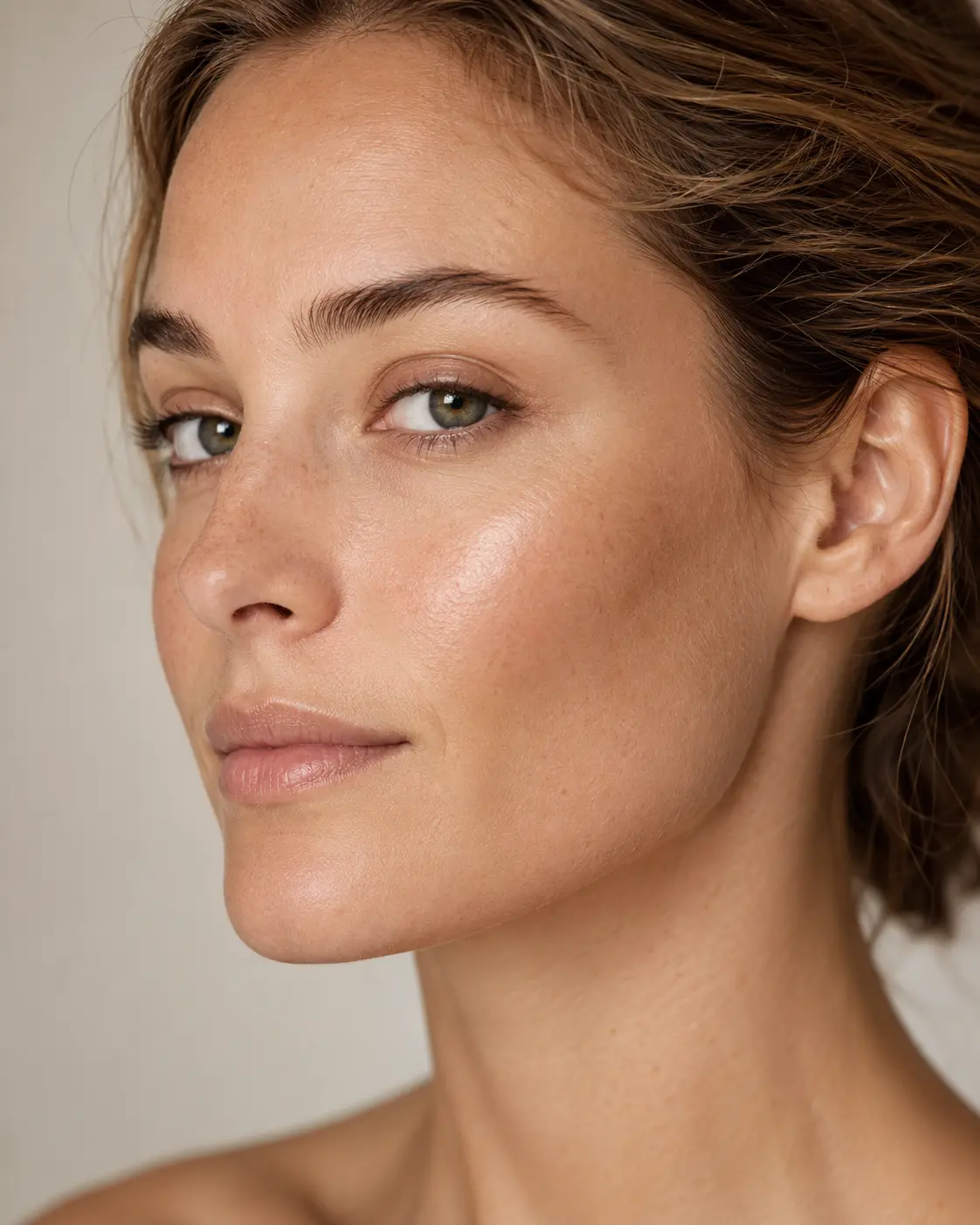 Editorial portrait illustrating pigmentation & uneven tone assessment